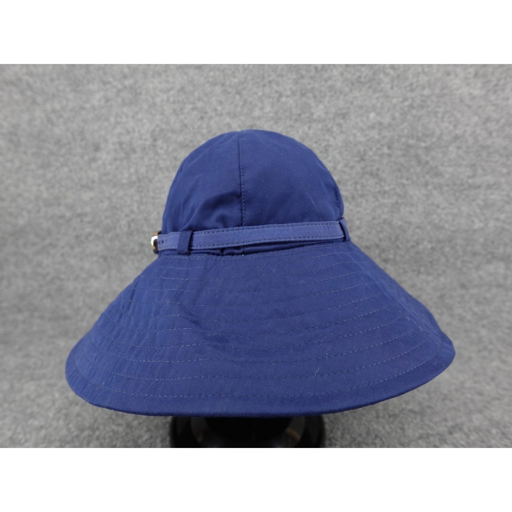 Vinrella Sun Hat Women One Size Navy Blue Good Wide Brim Buckle Chin Strap